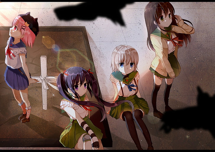 HD wallpaper: anime, Gakkou Gurashi!, anime girls, group of people, shadow  | Wallpaper Flare