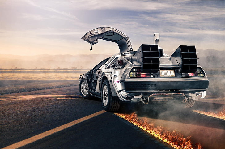Back to the Future, DeLorean, movies, car, transportation, mode of transportation, HD wallpaper