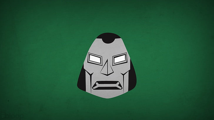 gray robot head illustration, Marvel Comics, Dr. Doom, villains