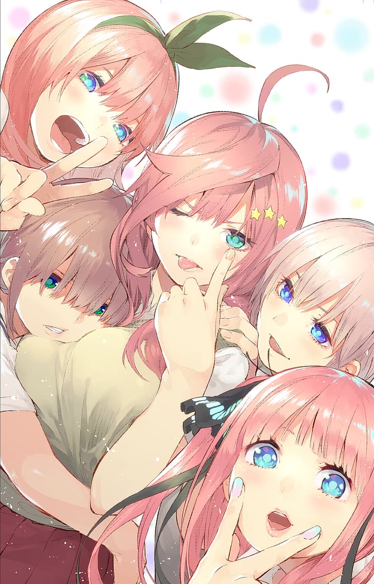 anime, anime girls, 5-toubun no Hanayome, Nakano Miku, Nakano Itsuki, HD wallpaper