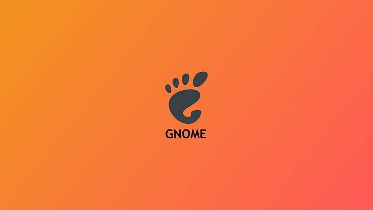 abstract, GNOME, orange, logo, Linux, HD wallpaper