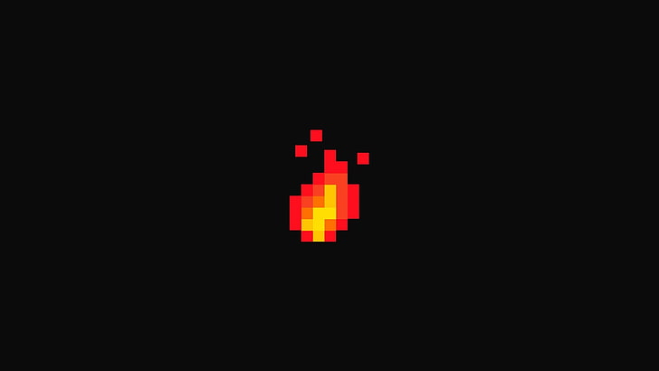pixel art, fire, minimalism, flares, no people, close-up, illuminated