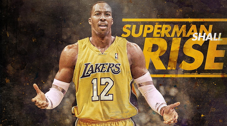 Dwight Howard Los Angeles Lakers 12 poster, basketball, houston rockets, HD wallpaper