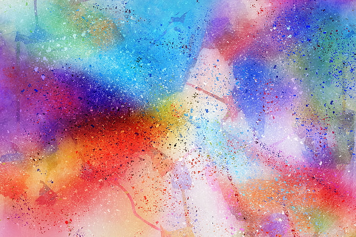 multicolored wallpaper, abstraction, spots, watercolor, dots, HD wallpaper