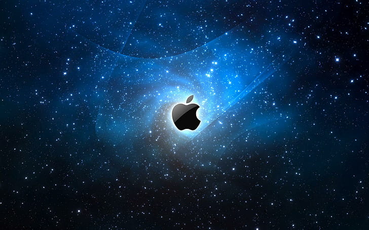 Apple logo in space, apple brand logo, computers, 1920x1200, macintosh, HD wallpaper