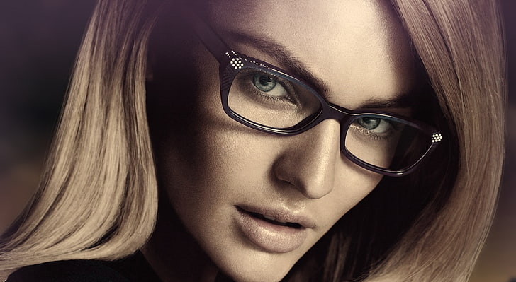 Candice Swanepoel Glasses, women's black framed eyeglasses, Models, HD wallpaper