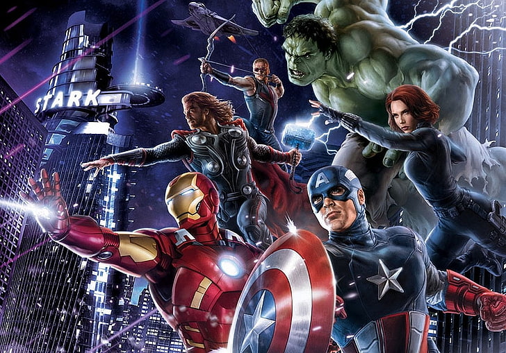 MCU Marvel Avengers digital wallpaper, The Avengers, Black Widow, HD wallpaper