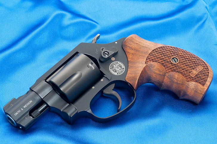 black and brown revolver pistol, Background, Gun, Canvas, Smith & Wesson, HD wallpaper