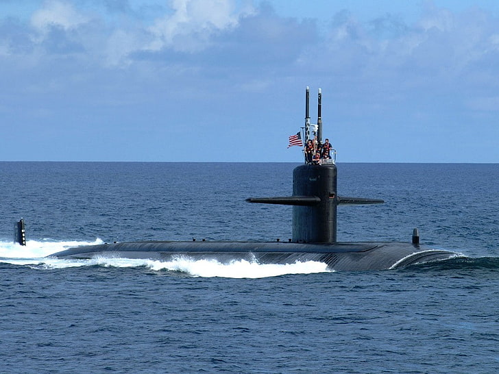 nuclear Submarines, sea, water, horizon over water, sky, day