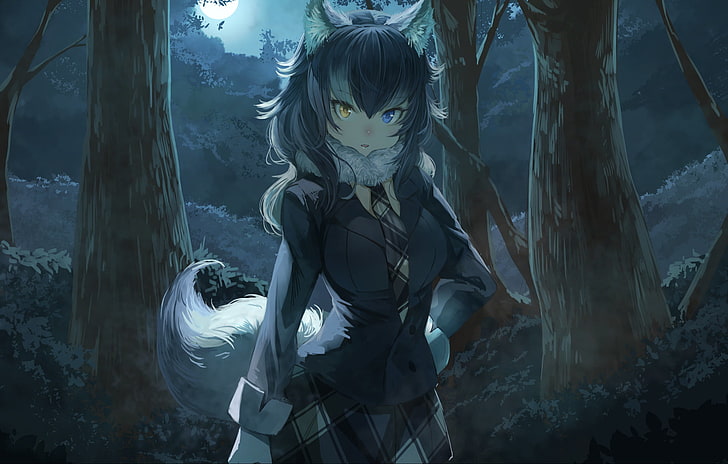 Wolf Girl with Blue Hair - wide 9