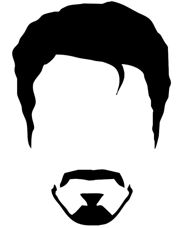 man's black hair and mustache sketch artwork, Iron Man, Tony Stark