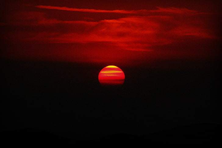 Darrel Gamble, clouds, red, sunset
