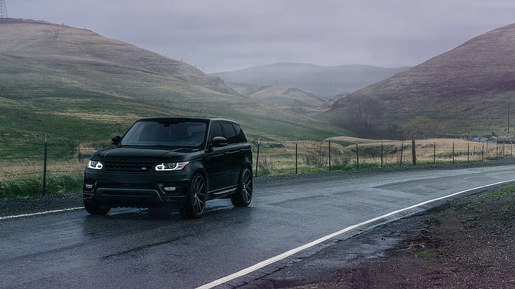 HD wallpaper: Land Rover, Range Rover, black suv, Road ...