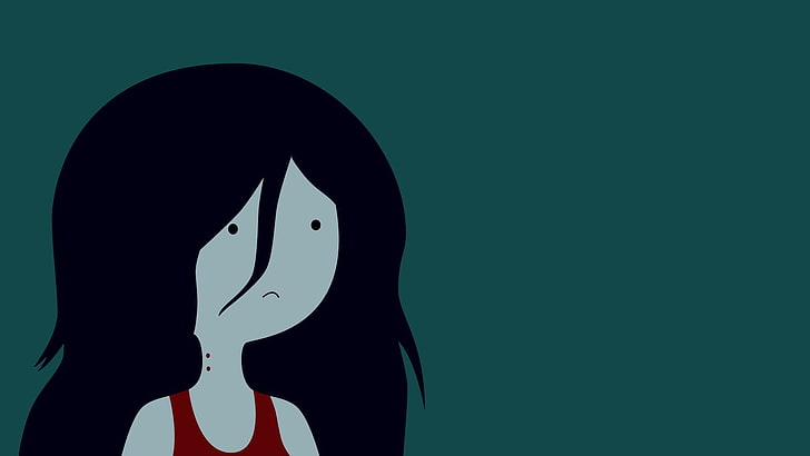 woman wearing red tank illustration, Adventure Time, Marceline the vampire queen