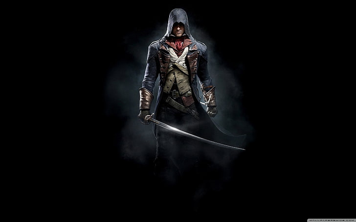 Assassin's Creed illustration, sword, Assassin's Creed:  Unity, HD wallpaper