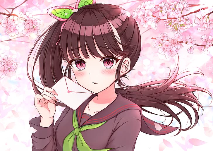 anime, anime girls, Kimetsu no Yaiba, Kanao Tsuyuri, school uniform, HD wallpaper