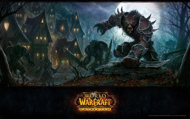 World of Warcraft wallpaper, cataclysm, wow, wolf, spooky, halloween