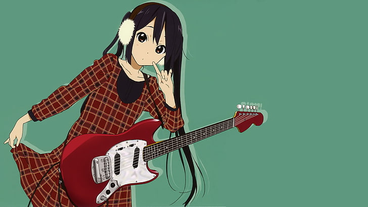 K-ON!, Nakano Azusa, anime girls, guitar, music, musical instrument