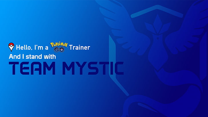 pokemon go, team mystic, Games, blue, text, western script, HD wallpaper