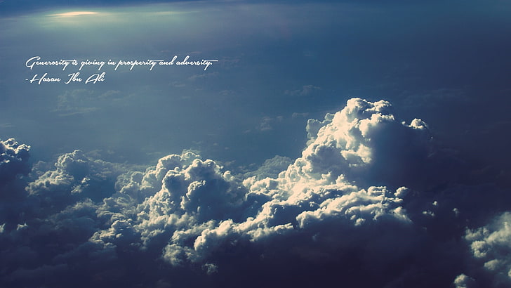Imam Hasan, Hasan Ibn Ali, Islam, quote, clouds, sky, nature, HD wallpaper