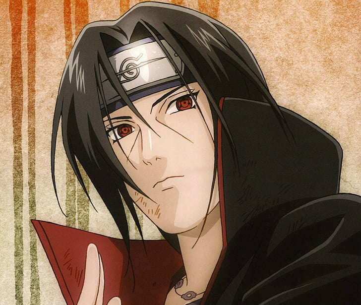 portrait, headband, Naruto, red eyes, sharingan, Akatsuki, Itachi uchiha