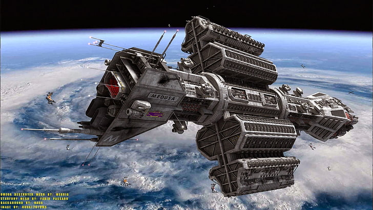 gray space ship illustration, science fiction, spaceship, Babylon 5