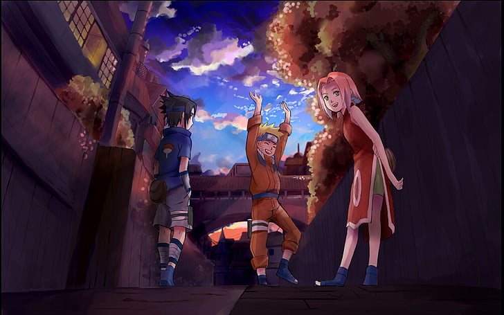 Anime, Naruto, Naruto Uzumaki, Sakura Haruno, Sasuke Uchiha