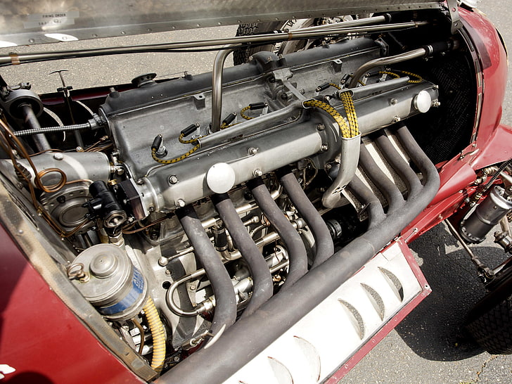 1935, 8c 35, alfa, engine, race, racing, retro, romeo, tipo