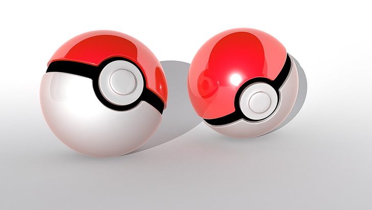 Pokémon, Pokéballs, cut out, sphere, white background, no people