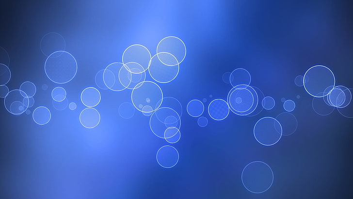 abstract illustration, bubbles, minimalism, blue, no people, shape, HD wallpaper