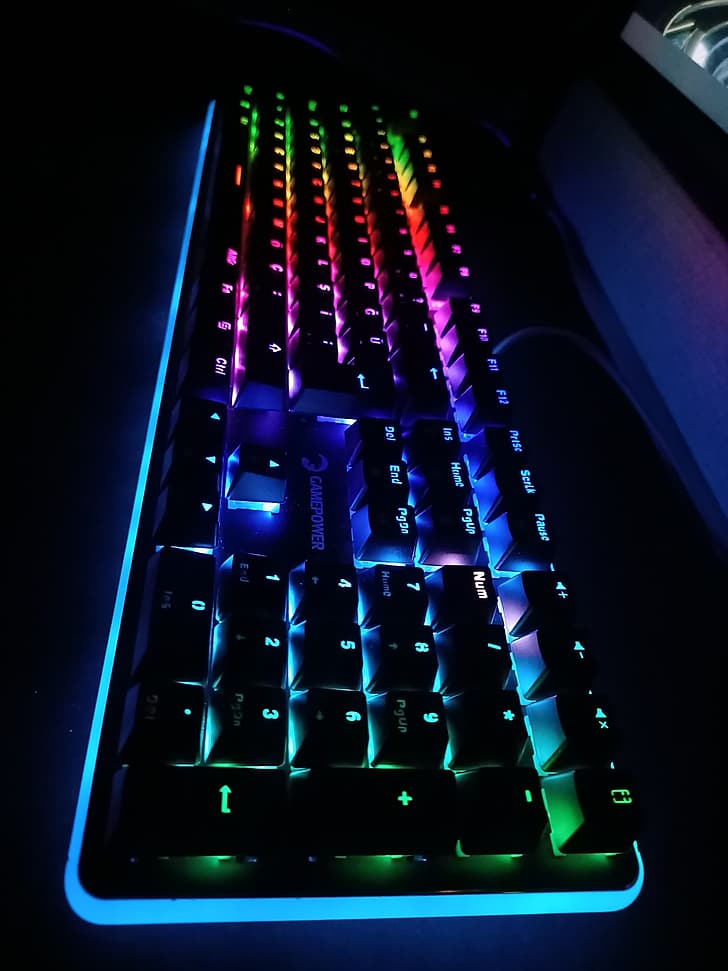 PC gaming, mechanical keyboard, RGB, colorful, keyboards, HD wallpaper