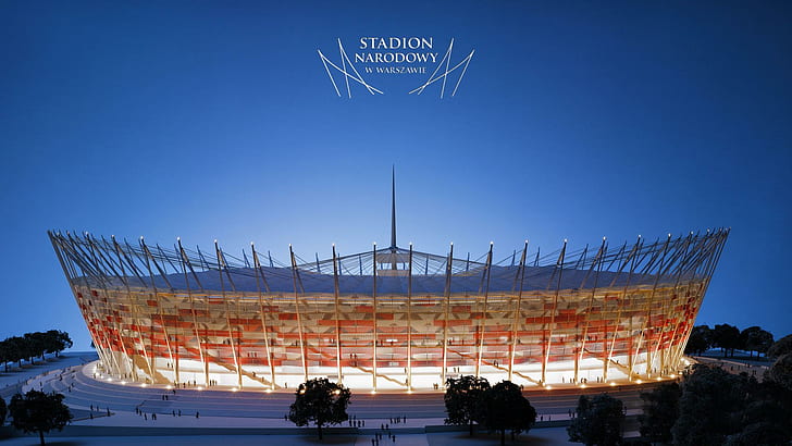 Warsaw Euro Football Stadium, stadion narodwy, travel and world, HD wallpaper