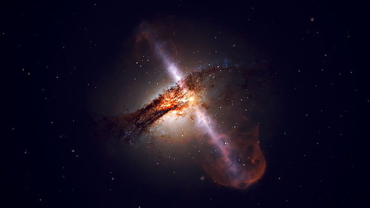 galaxy digital wallpaper, supermassive black hole, digital art