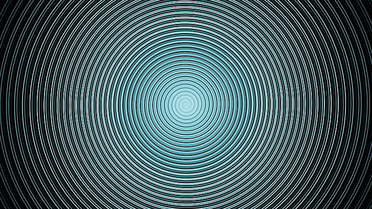 Hypnotic curves, blue and black illusion, abstract, 1920x1080