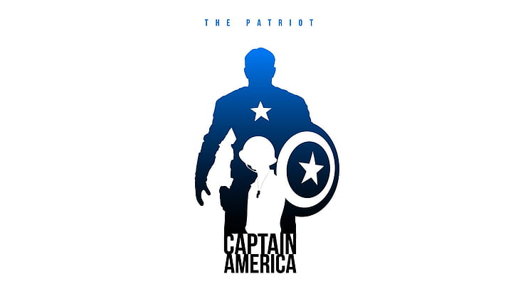minimalistic captain america silhouettes superheroes marvel comics the avengers posters fan art whit Art Minimalistic HD Art