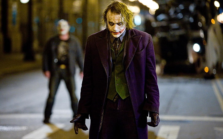 Heath Ledger as The Joker, Batman, The Dark Knight, city, architecture, HD wallpaper