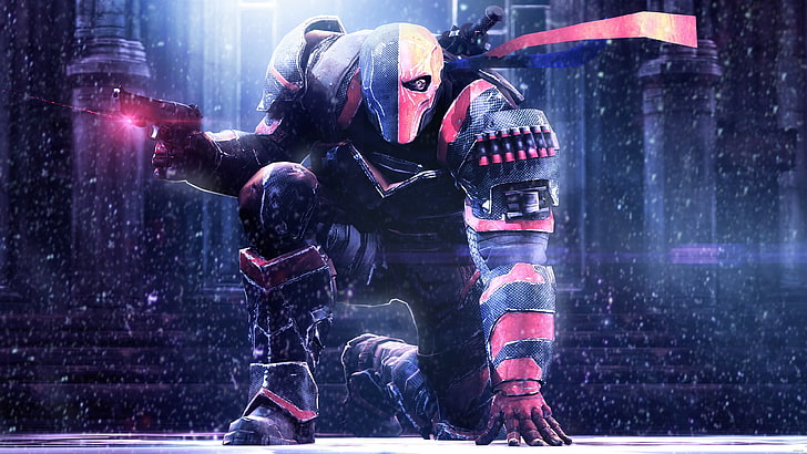 ninja robot character digital wallpaper, red and black cyborg movie character