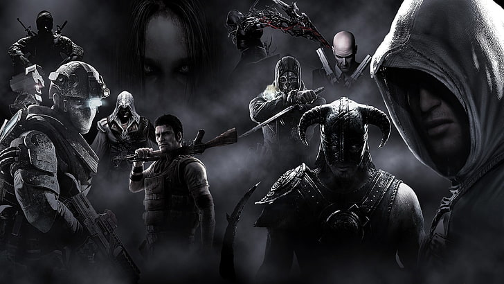 Assassin's Creed wallpaper, the game, Prototype, Hitman, The Elder Scrolls V: Skyrim, HD wallpaper