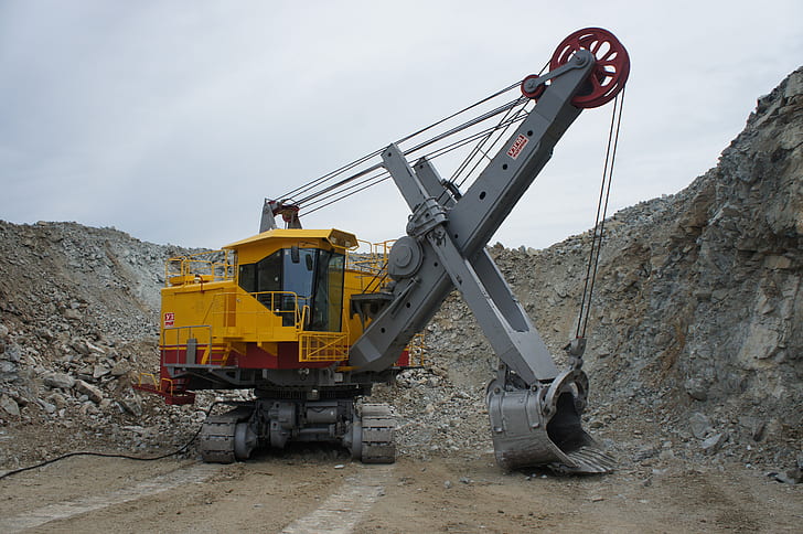excavator, quarry, mining equipment, ECG, ЭКГ5А, HD wallpaper