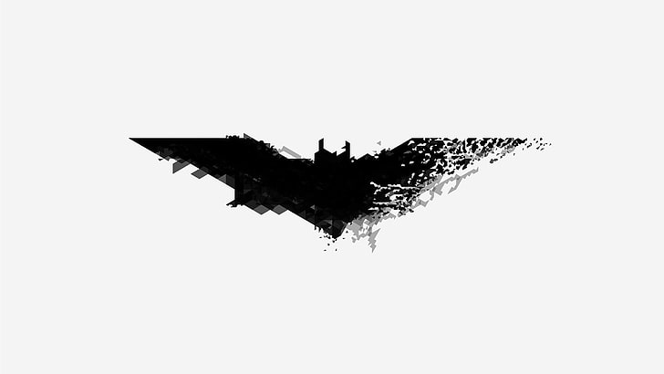 Batman, Black & White, Digital Art, Greyscale, Logo, HD wallpaper