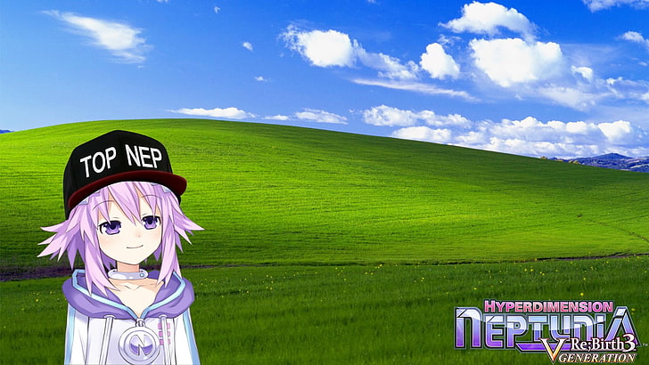 Neptune (Hyperdimension Neptunia), anime girls, sky, cloud - sky, HD wallpaper
