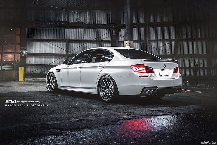 BMW M5, garages, car, motor vehicle, mode of transportation, HD wallpaper