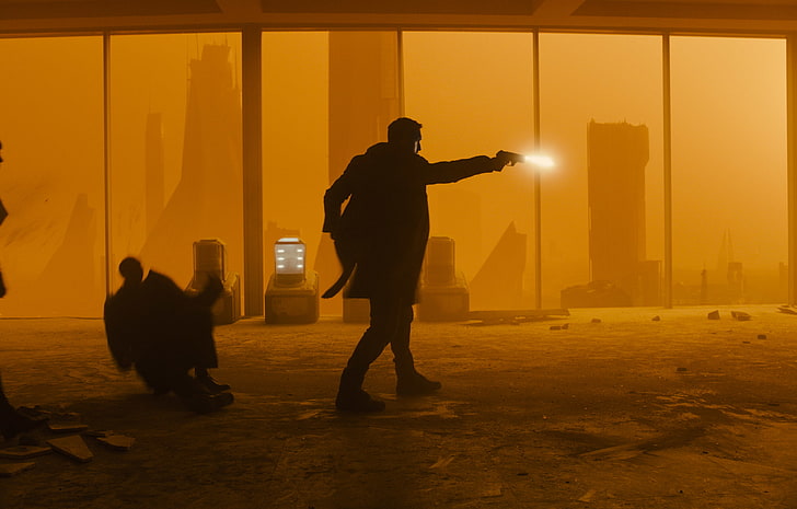 Blade Runner 2049, movies, men, actor, Ryan Gosling, silhouette, HD wallpaper