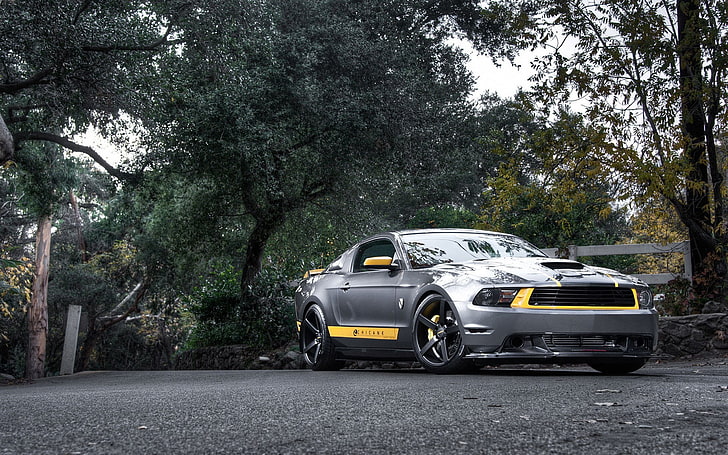 gray Shelby GT500, car, Ford Mustang, Shelby Cobra, muscle cars, HD wallpaper