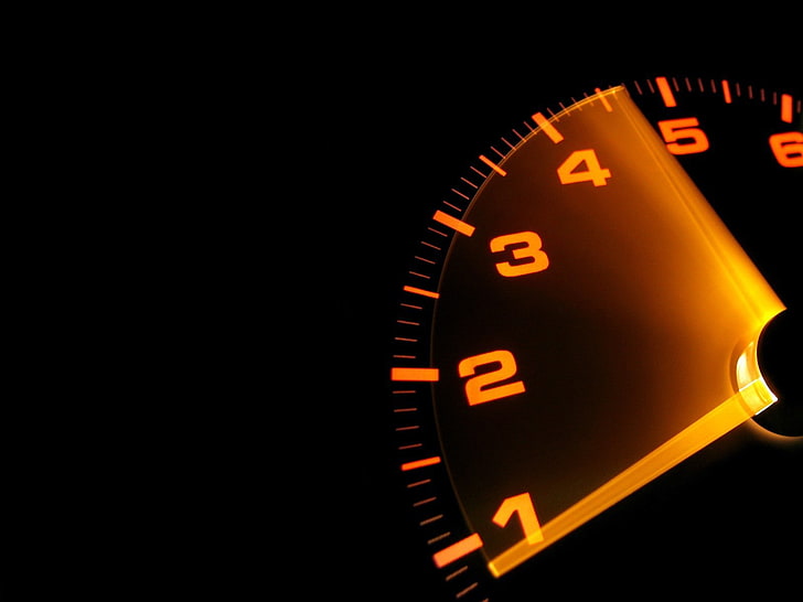 car, speedometer, black background, time, number, copy space, HD wallpaper