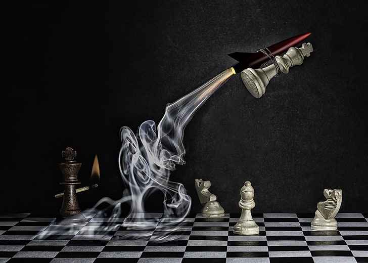 chess, figure, Explosive Checkmate, board game, leisure games, HD wallpaper
