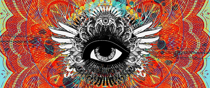 eyes, Illuminati, multi colored, close-up, pattern, art and craft