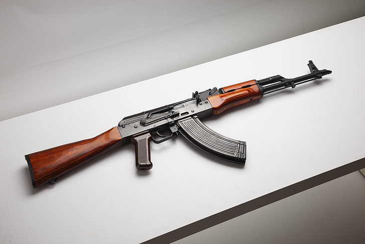 brown AK47, Tree, Wallpaper, Russia, Wallpapers, Shutter, The handle