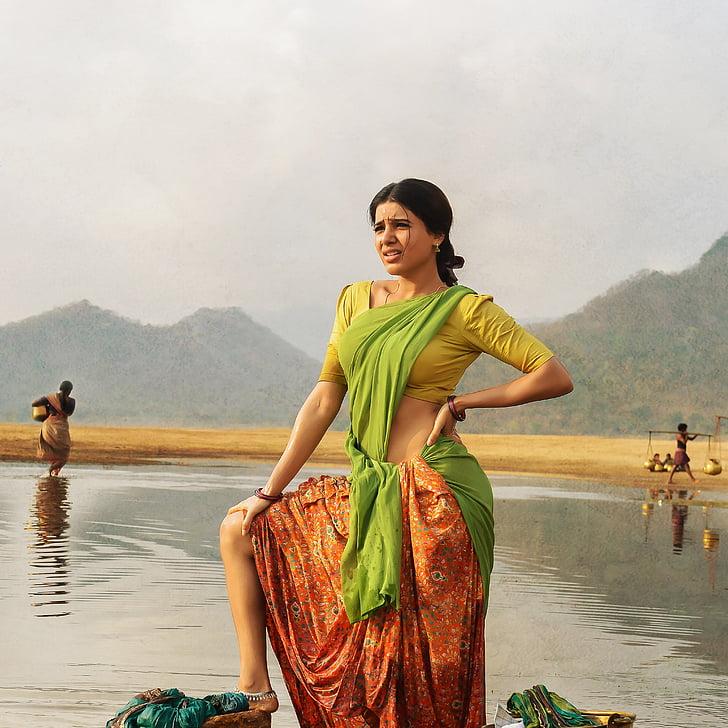 women's yellow crop top, Samantha, Rangasthalam, HD, 4K