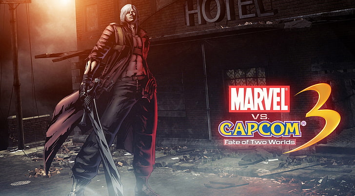 Marvel vs Capcom 3 - Dante, Marvel Vs Capcom Fate of Two Worlds Dante Devil May Cry digital wallpaper, HD wallpaper